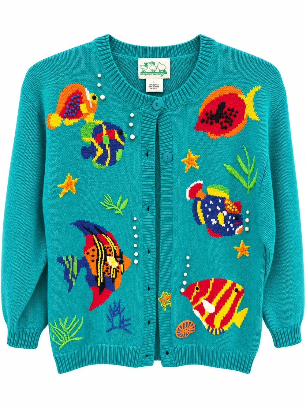 The Quacker Factory Fish Cardigan